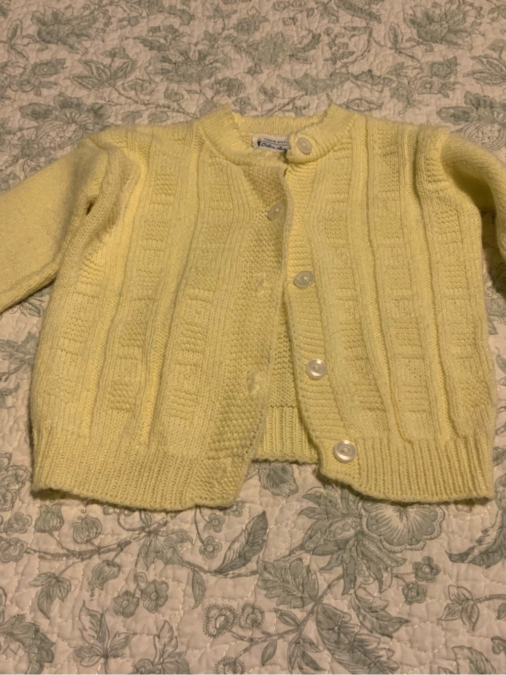 Baby Knit Cardigan in Pale Yellow - Classic Button-Front